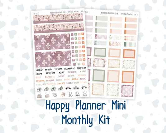Kit 0293 - HP Mini - Monthly Kit - September - Fleur de Provence - For Mini Happy Planner