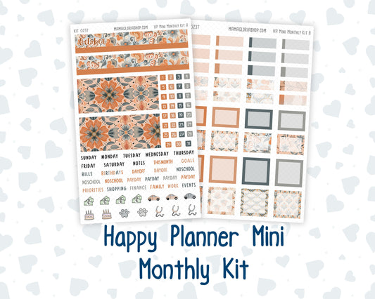 Kit 0237 - HP Mini - Monthly Kit - October - Forest Folk - For Mini Happy Planner