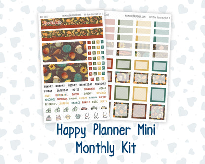 Kit 0302 - HP Mini - Monthly Kit - November - Thankful Season - For Mini Happy Planner