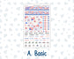 Kit 0273 - HP Mini - Monthly Kit - July - Americana In Bloom - For Mini Happy Planner