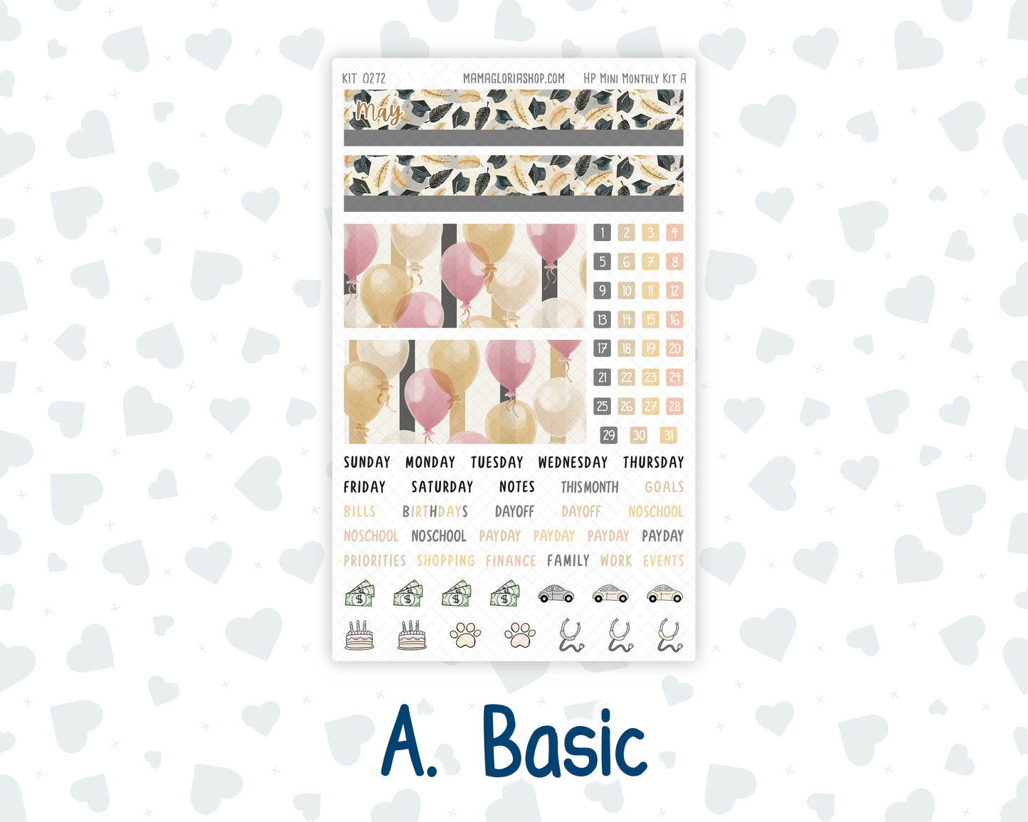 Kit 0272 - HP Mini - Monthly Kit - May - Graduation - For Mini Happy Planner