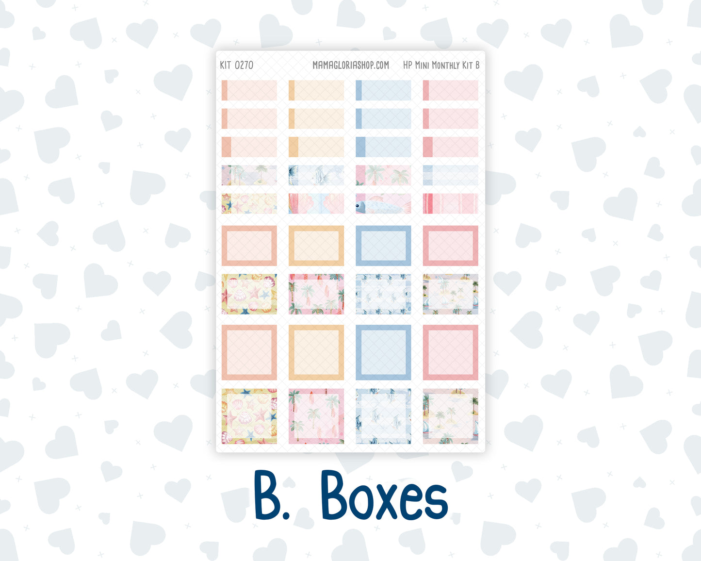 Kit 0270 - HP Mini - Monthly Kit - June - Beachside Bliss - For Mini Happy Planner