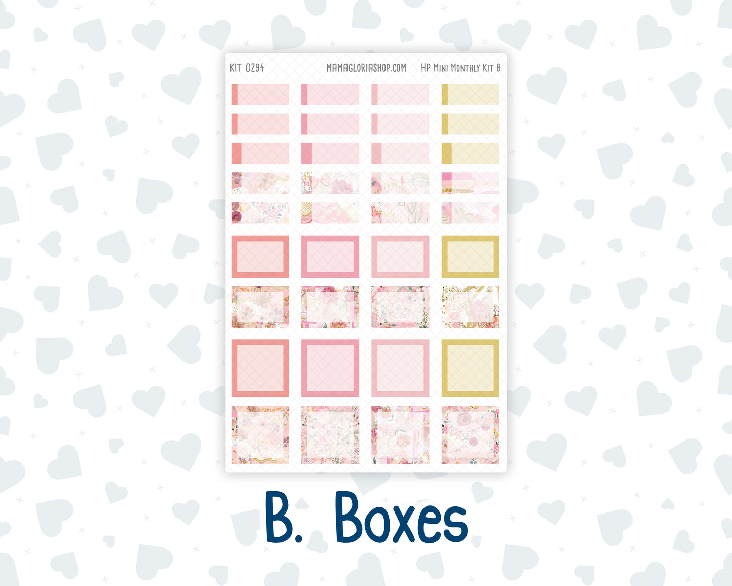 Kit 0294 - HP Mini - Monthly Kit - September - Rosy Reveria - For Mini Happy Planner