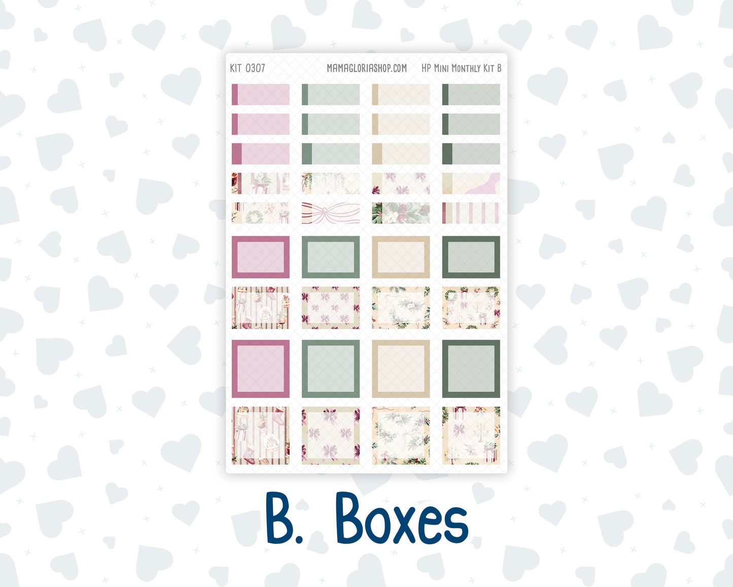 Kit 0307 - HP Mini - Monthly Kit - December - Velvet Hearth - For Mini Happy Planner