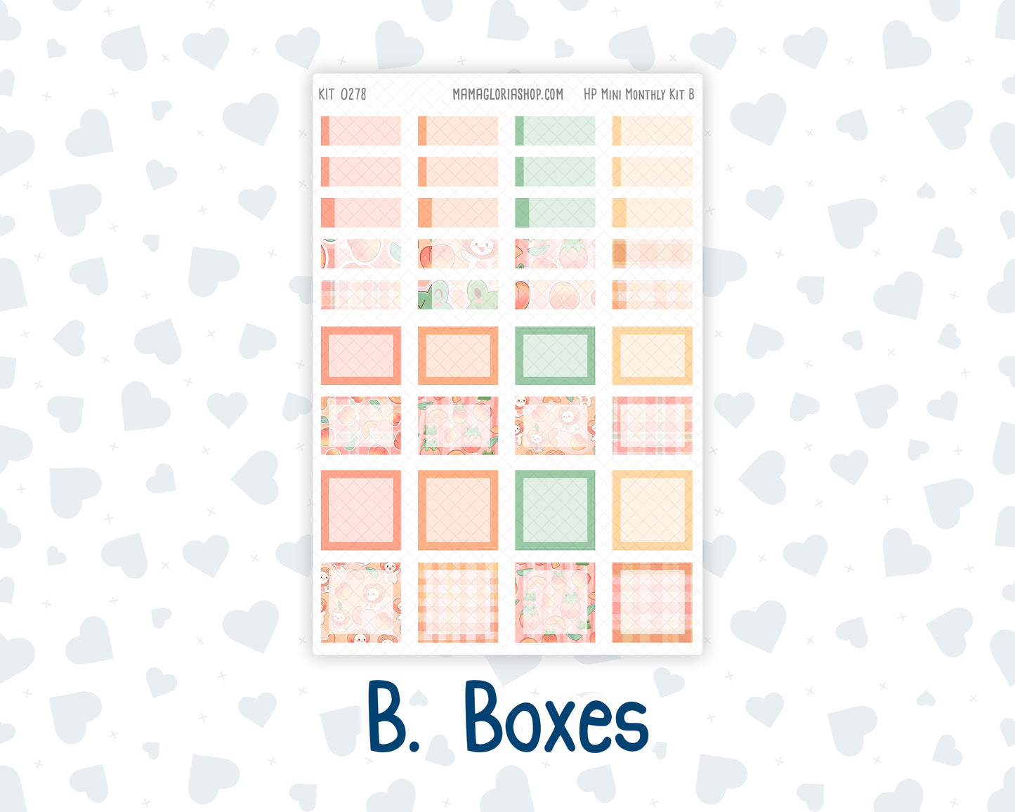 Kit 0278 - HP Mini - Monthly Kit - August - Oops, All Peaches - For Mini Happy Planner
