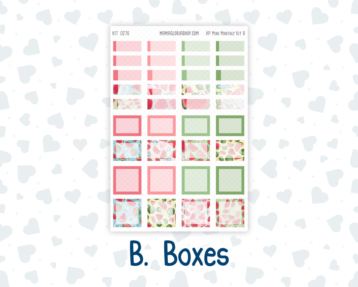 Kit 0276 - HP Mini - Monthly Kit - July - Melon Crush - For Mini Happy Planner