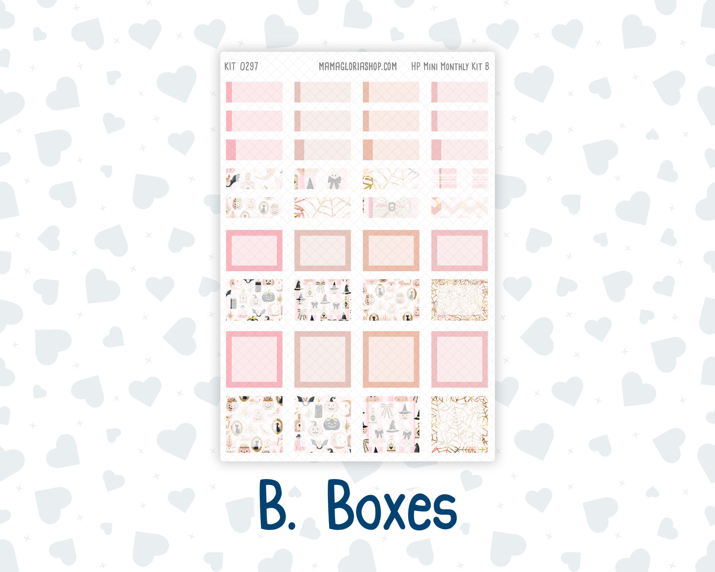 Kit 0297 - HP Mini - Monthly Kit - October - Pink Spell - For Mini Happy Planner