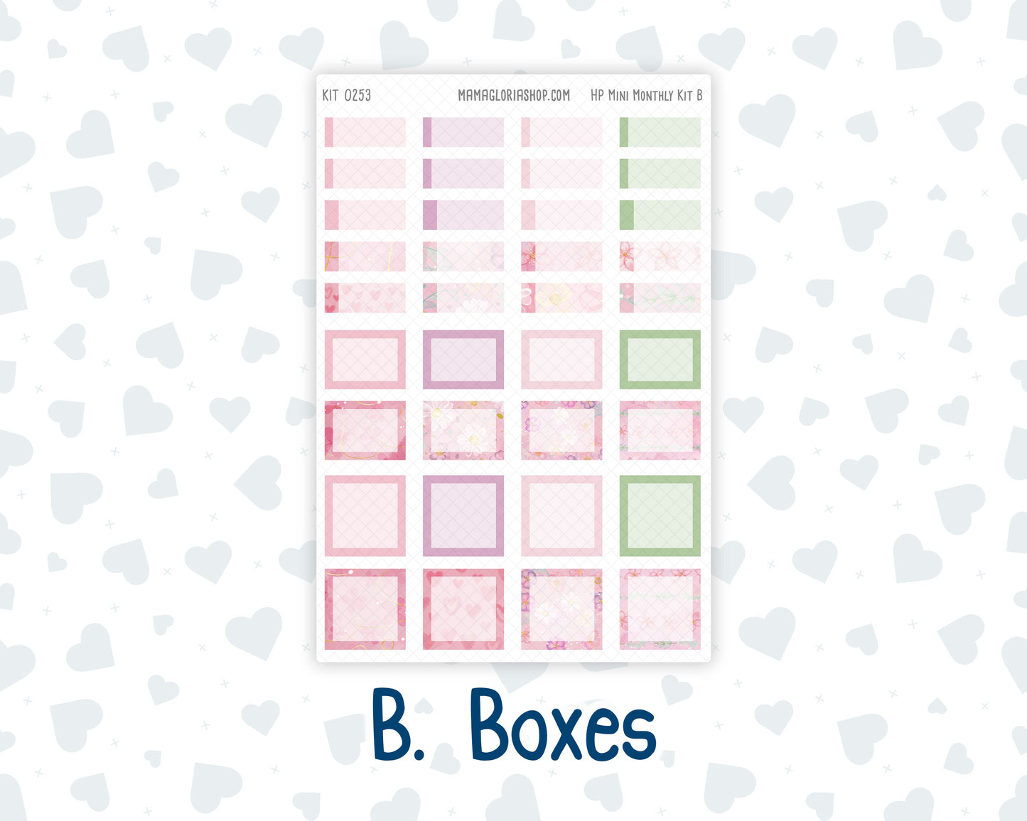 Kit 0253 - HP Mini - Monthly Kit - February - Rosy Daydreams - For Mini Happy Planner