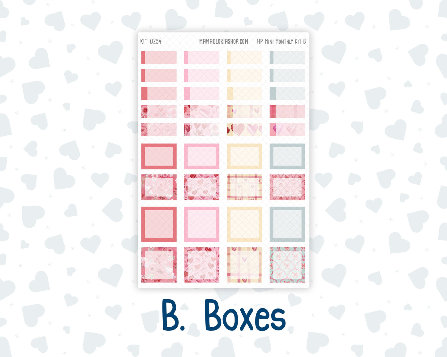 Kit 0254 - HP Mini - Monthly Kit - February - Valentine Village - For Mini Happy Planner