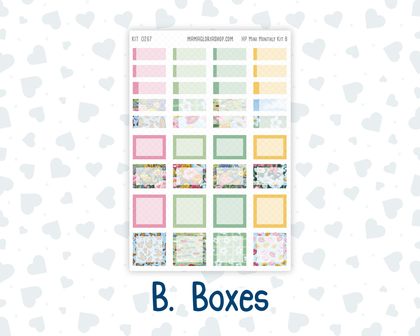 Kit 0267 - HP Mini - Monthly Kit - May - Flowers For Mama - For Mini Happy Planner