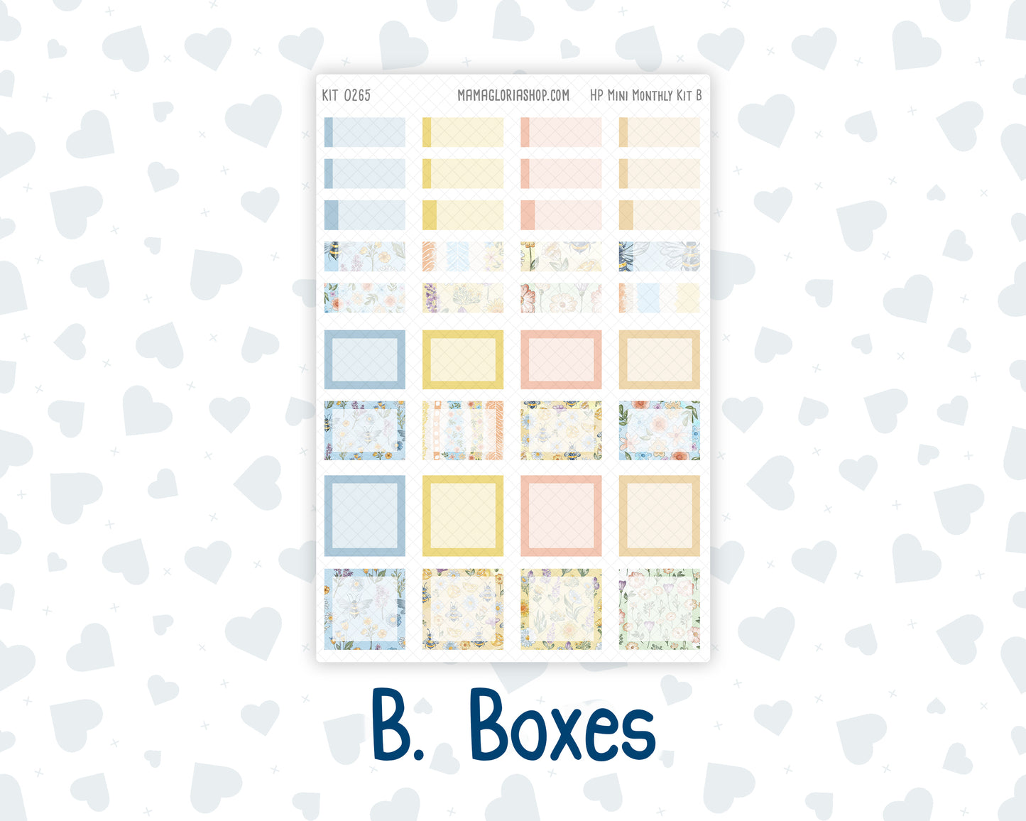 Kit 0265 - HP Mini - Monthly Kit - May - Honeybee Sky - For Mini Happy Planner
