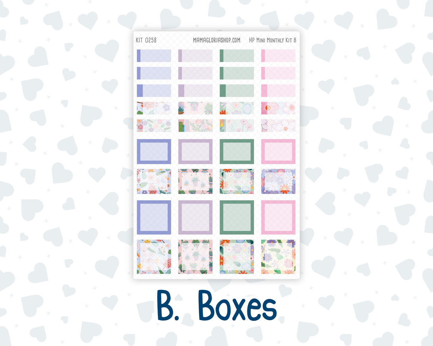 Kit 0258 - HP Mini - Monthly Kit - March - Plant Therapy - For Mini Happy Planner