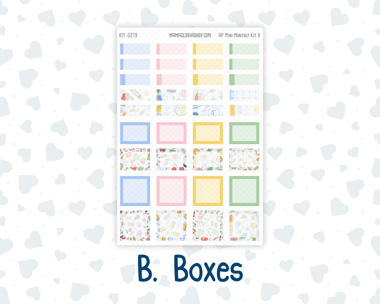 Kit 0279 - HP Mini - Monthly Kit - August - Not Ready For School - For Mini Happy Planner