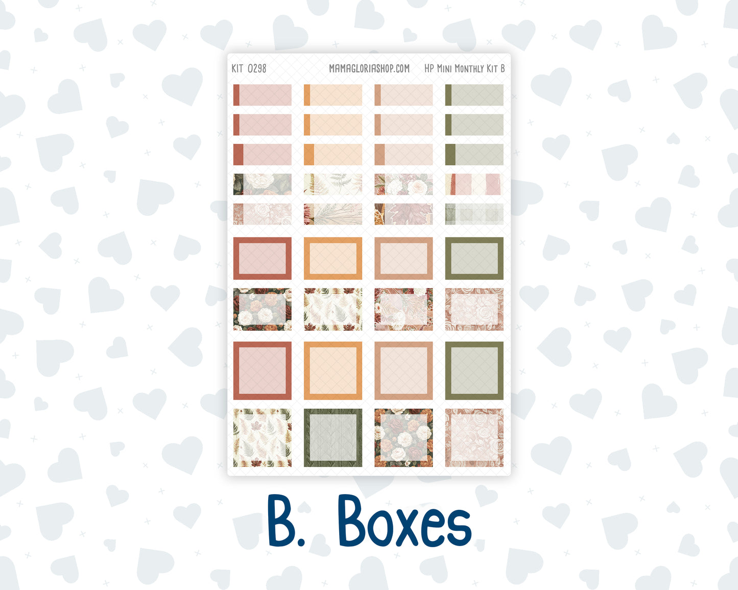 Kit 0298 - HP Mini - Monthly Kit - October - Velvet Bloom - For Mini Happy Planner