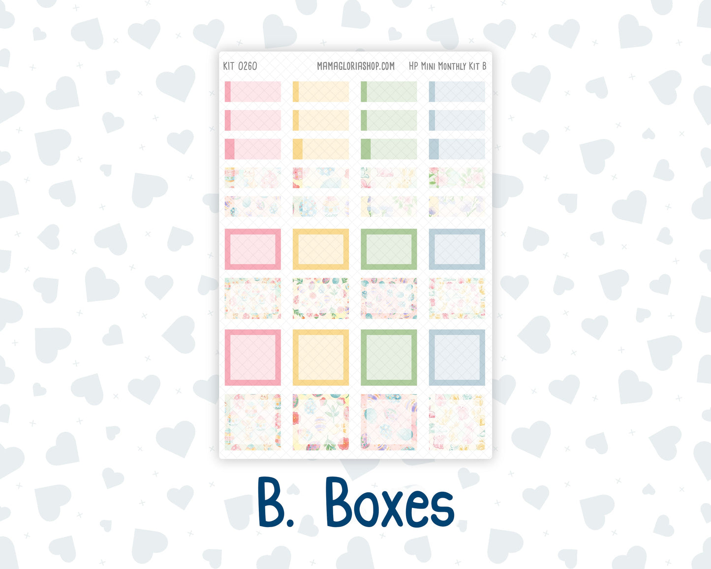 Kit 0260 - HP Mini - Monthly Kit - April - Pastel Egg Hunt - For Mini Happy Planner