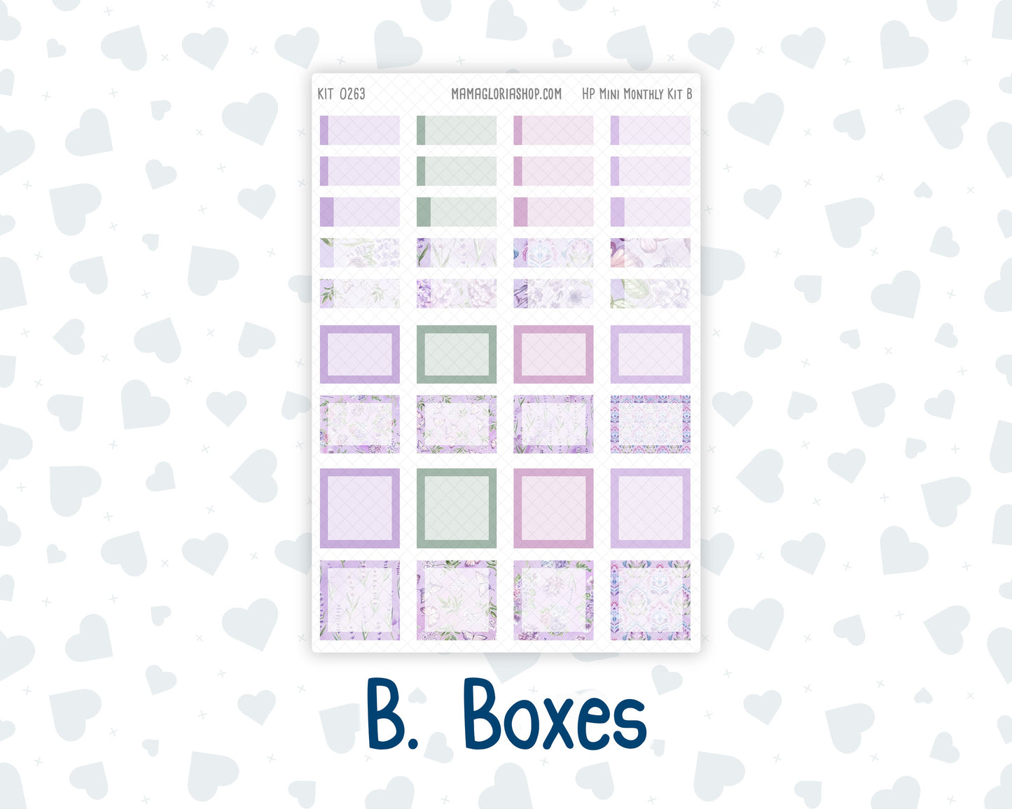 Kit 0263 - HP Mini - Monthly Kit - April - Lavender Drift - For Mini Happy Planner