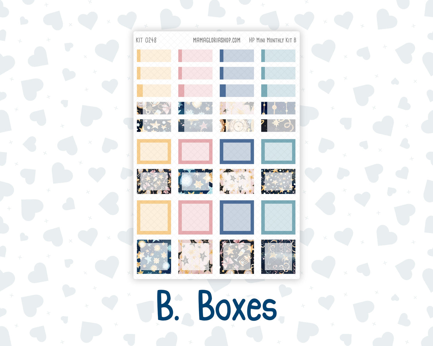 Kit 0248 - HP Mini - Monthly Kit - January - Midnight Countdown - For Mini Happy Planner