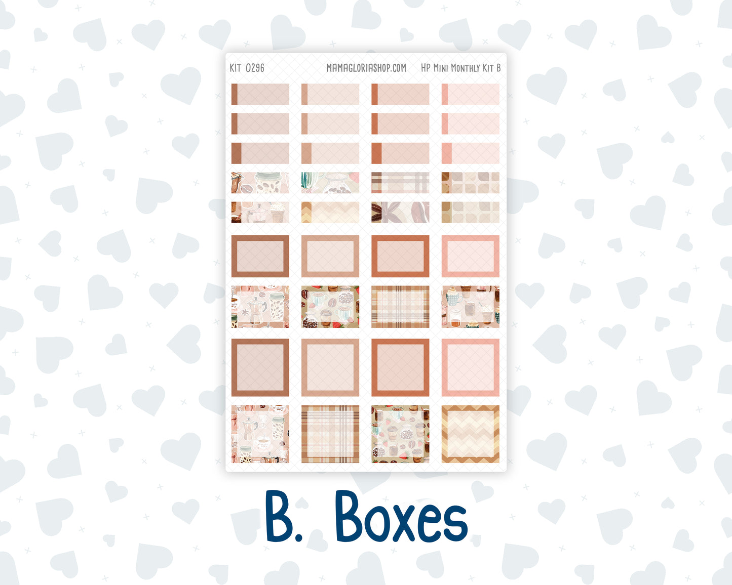 Kit 0296 - HP Mini - Monthly Kit - September - Coffee Break - For Mini Happy Planner