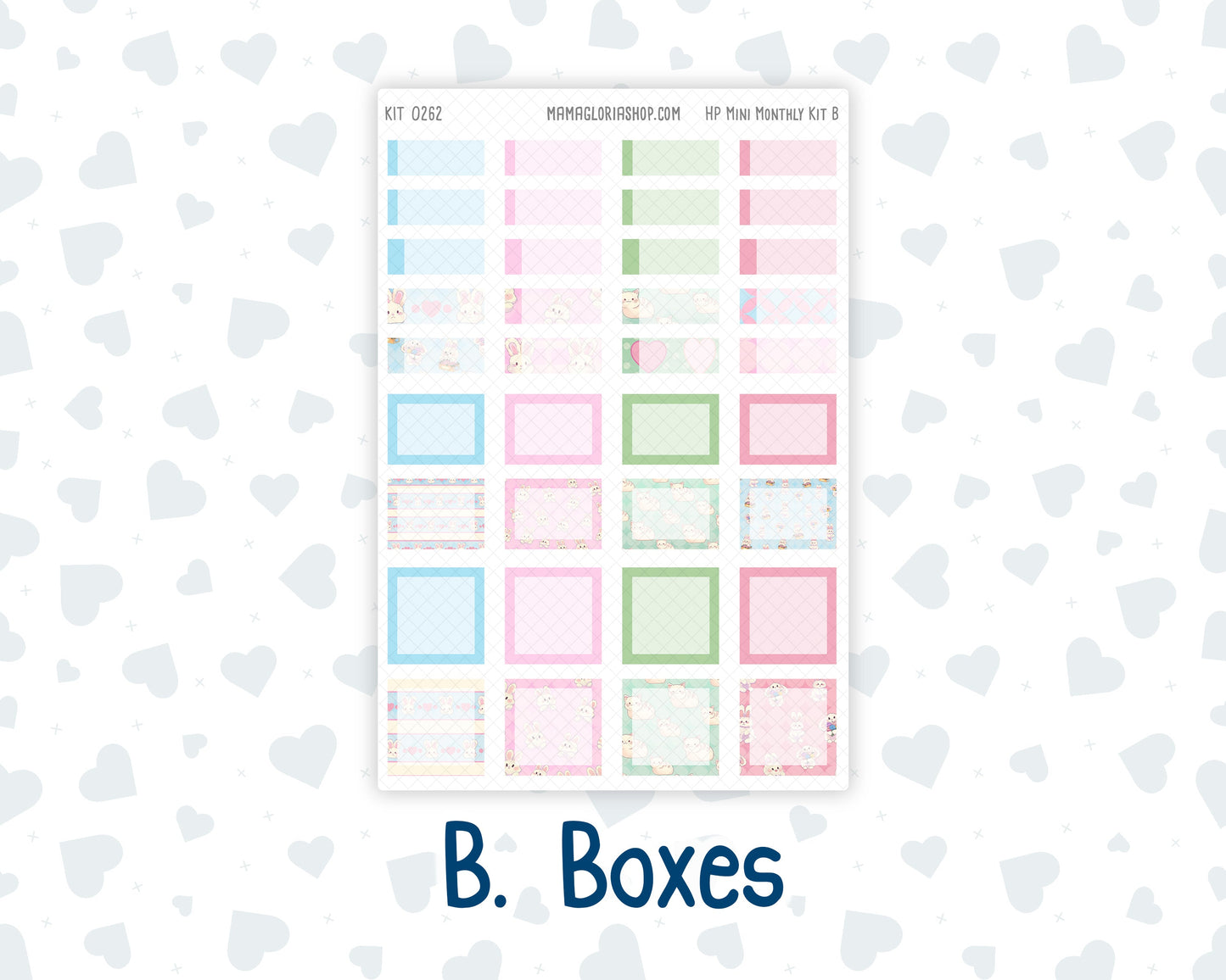 Kit 0262 - HP Mini - Monthly Kit - April - Spring Puffs - For Mini Happy Planner