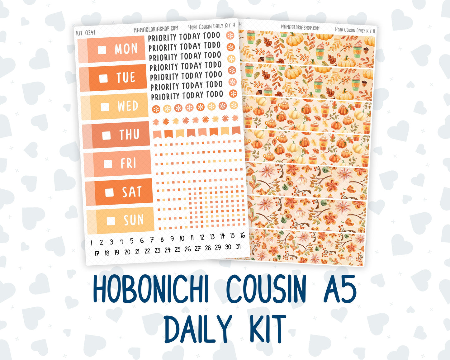 Kit 0241 - Hobonichi Cousin - Daily Kit - November - Pumpkin Latte