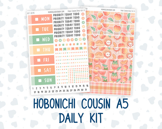 Kit 0278 - Hobonichi Cousin - Daily Kit - August - Oops, All Peaches