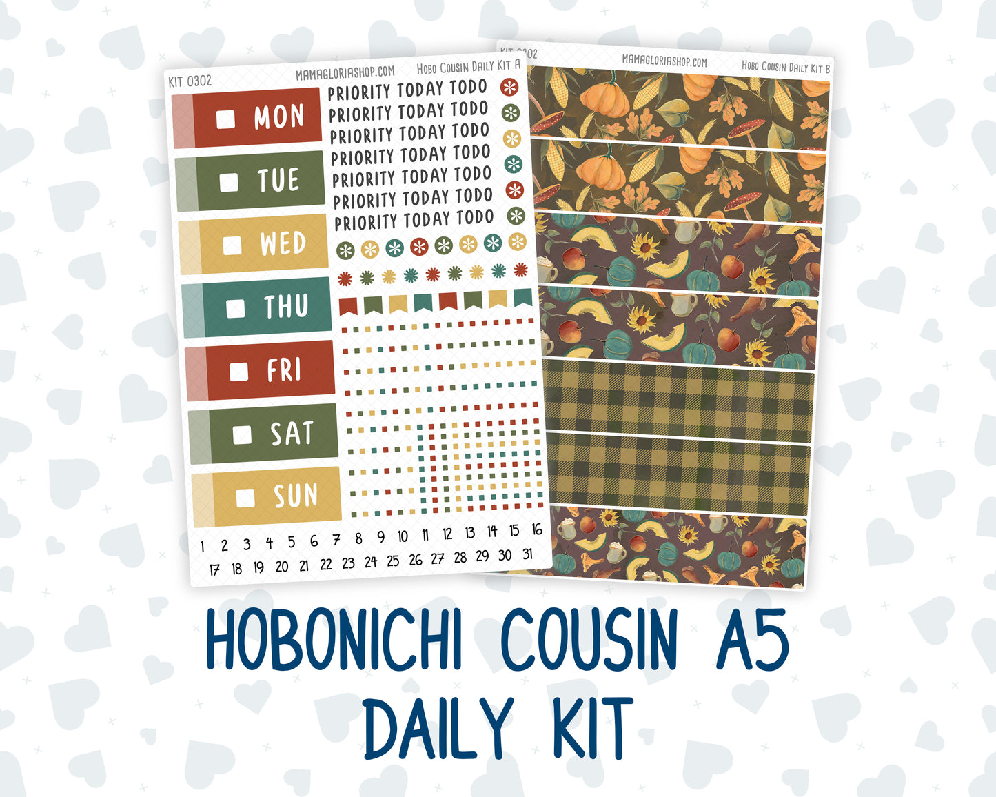 Kit 0302 - Hobonichi Cousin - Daily Kit - November - Thankful Season