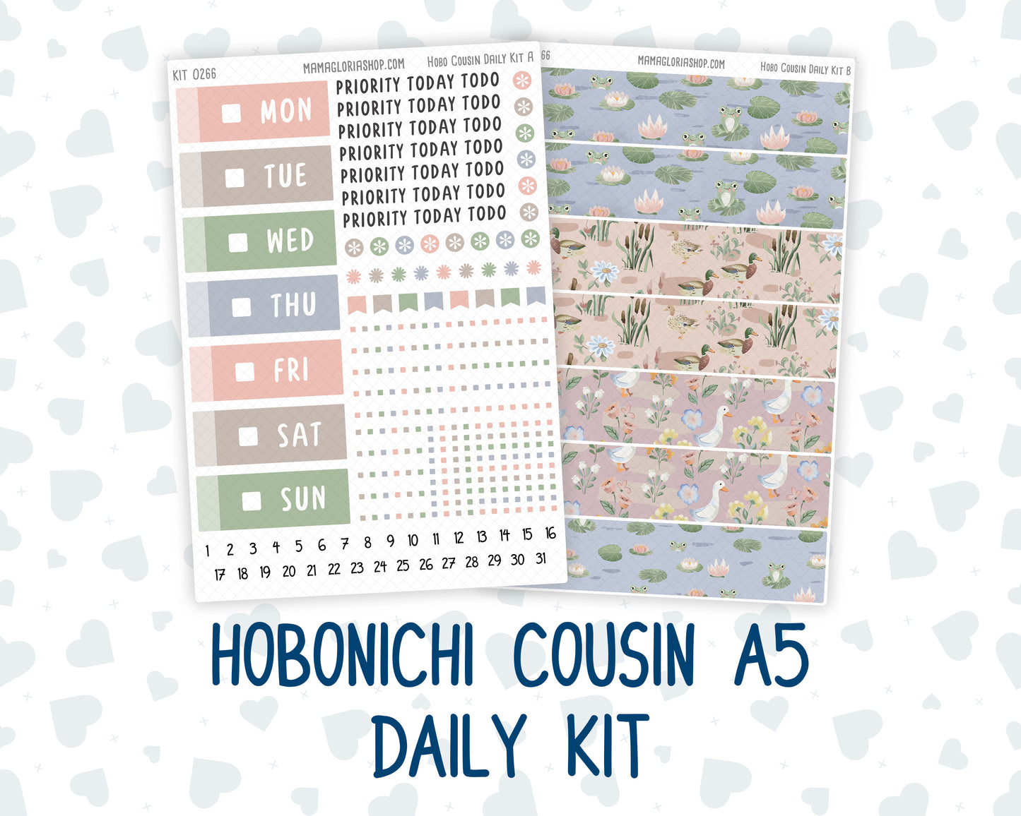 Kit 0266 - Hobonichi Cousin - Daily Kit - May - Froggy Lake Picnic