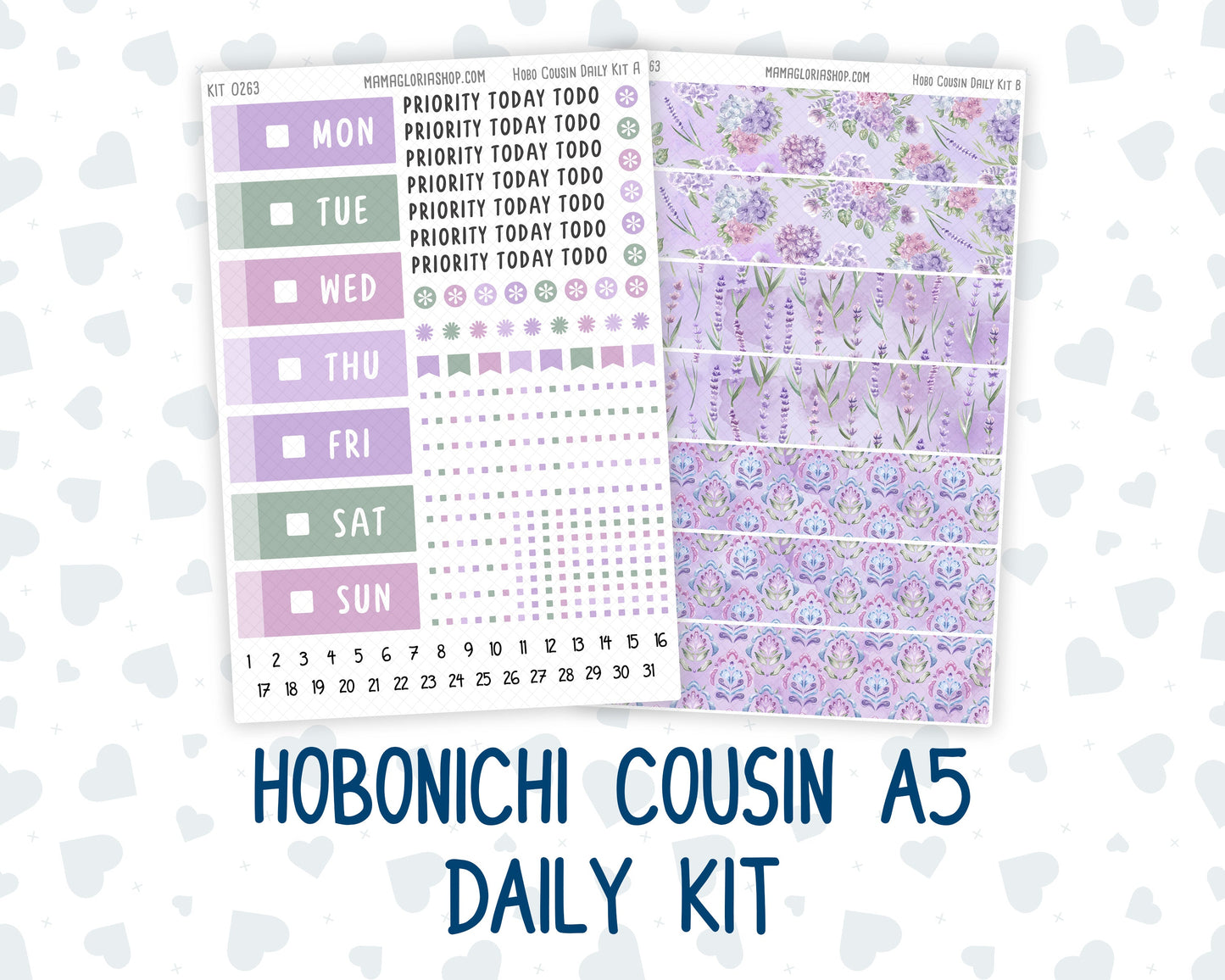 Kit 0263 - Hobonichi Cousin - Daily Kit - April - Lavender Drift