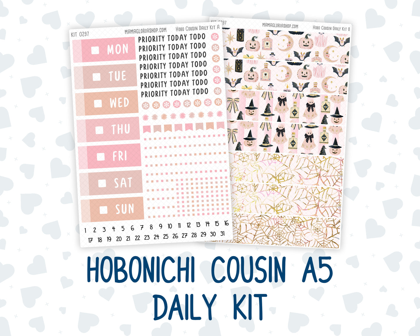 Kit 0297 - Hobonichi Cousin - Daily Kit - October - Pink Spell