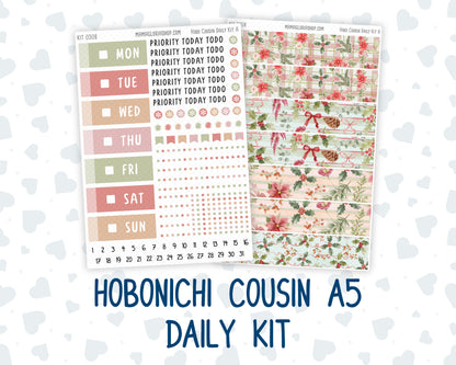Kit 0308 - Hobonichi Cousin - Daily Kit - December - Knit & Holly