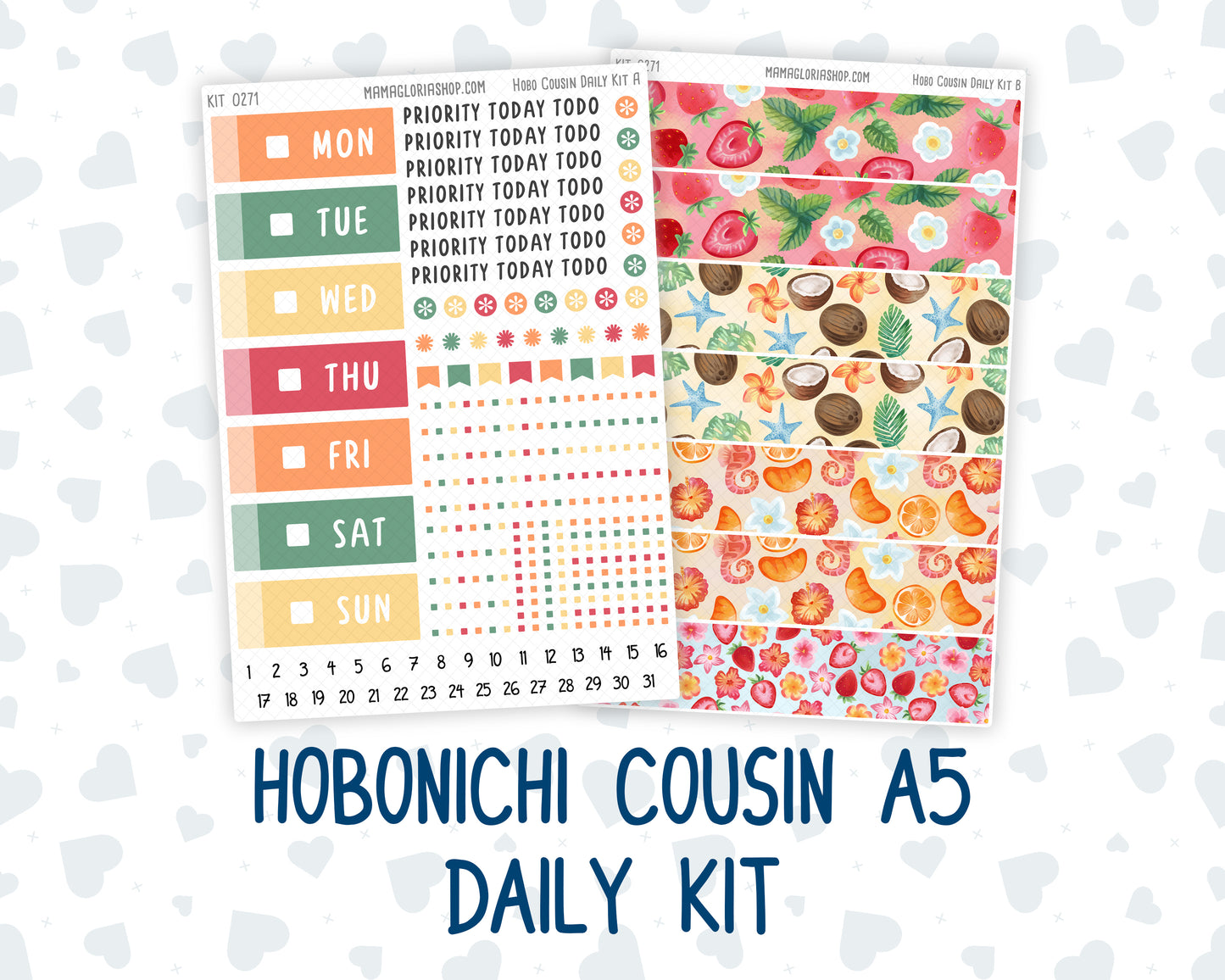 Kit 0271 - Hobonichi Cousin - Daily Kit - June - Strawberry Shore