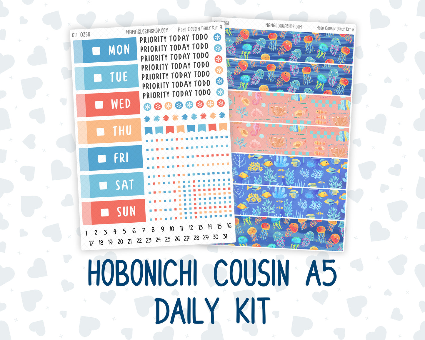 Kit 0268 - Hobonichi Cousin - Daily Kit - June - Sea Sweeties