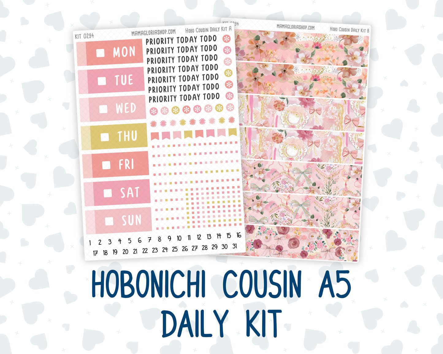 Kit 0294 - Hobonichi Cousin - Daily Kit - September - Rosy Reveria