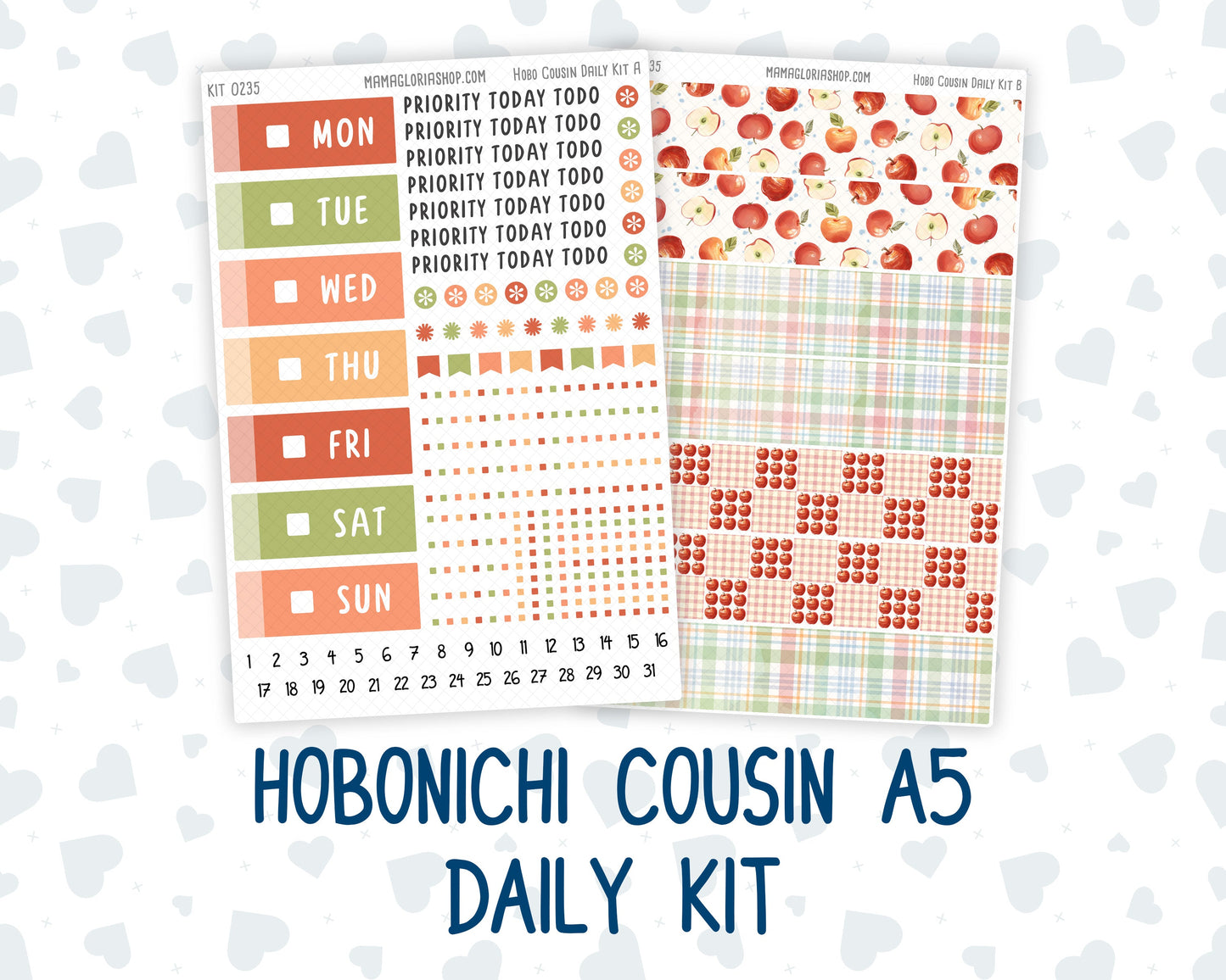 Kit 0235 - Hobonichi Cousin - Daily Kit - September - Apple Orchard