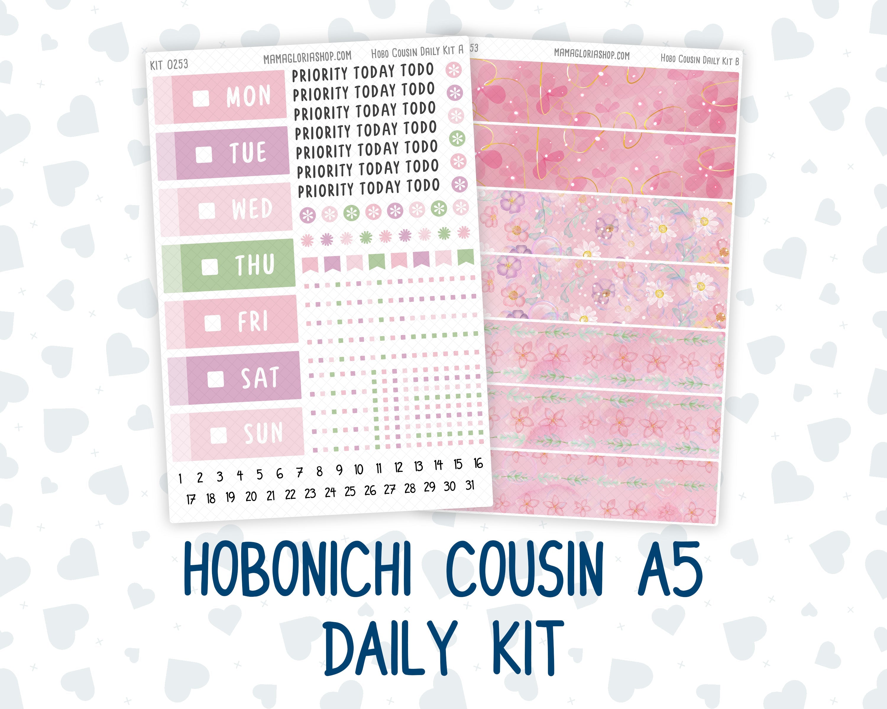 Kit 0253 - Hobonichi Cousin - Daily Kit - February - Rosy Daydreams ...