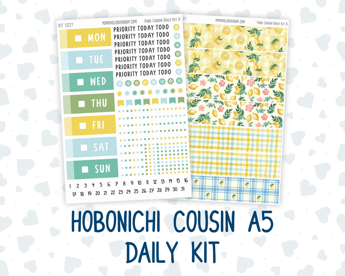 Kit 0227 - Hobonichi Cousin - Daily Kit - July - Lemon Grove