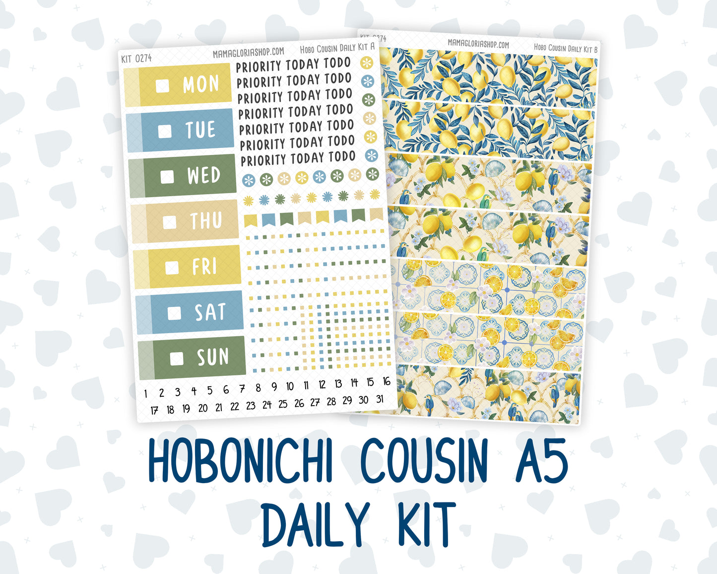 Kit 0274 - Hobonichi Cousin - Daily Kit - July - Sunny Lemon Shore