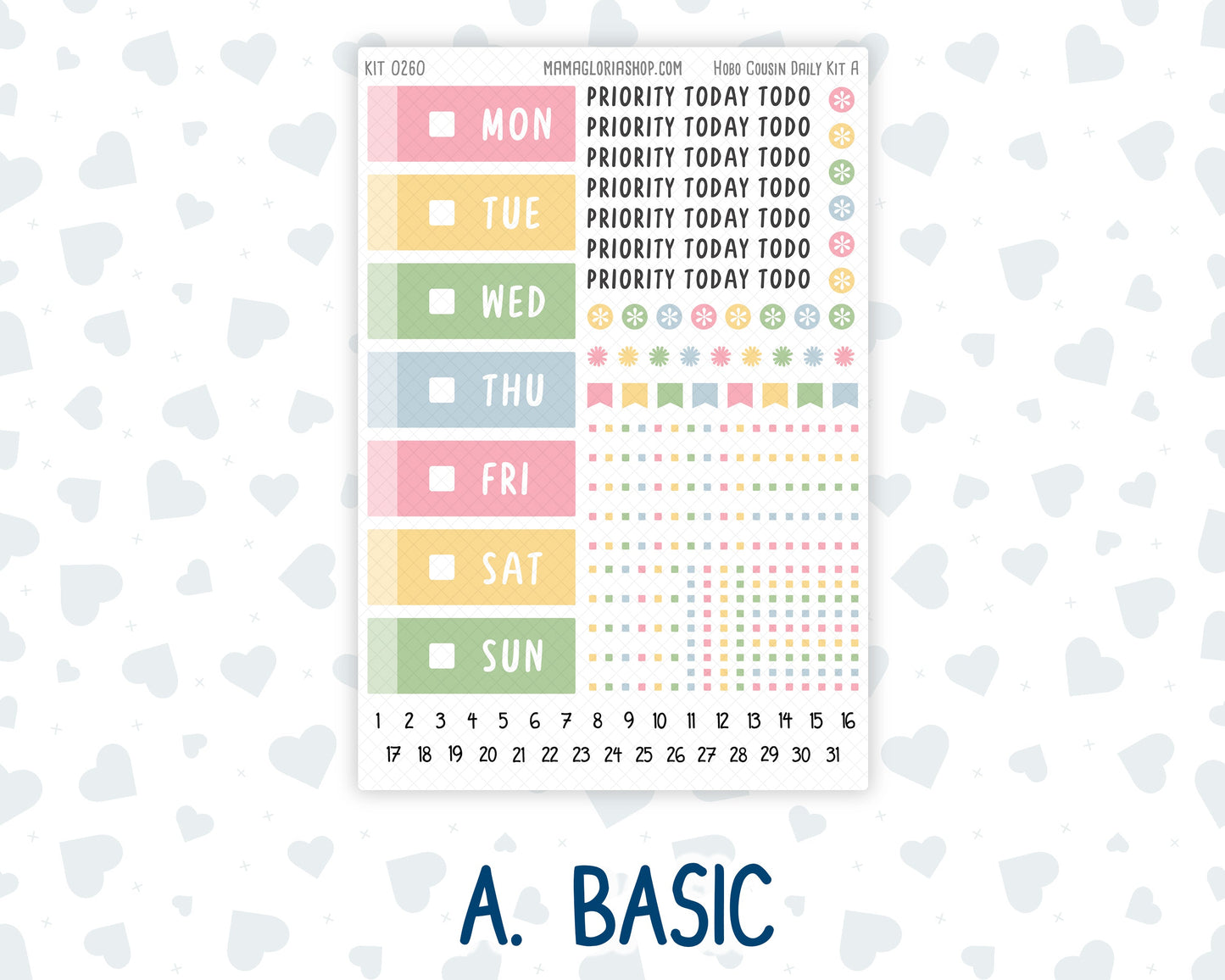 Kit 0260 - Hobonichi Cousin - Daily Kit - April - Pastel Egg Hunt