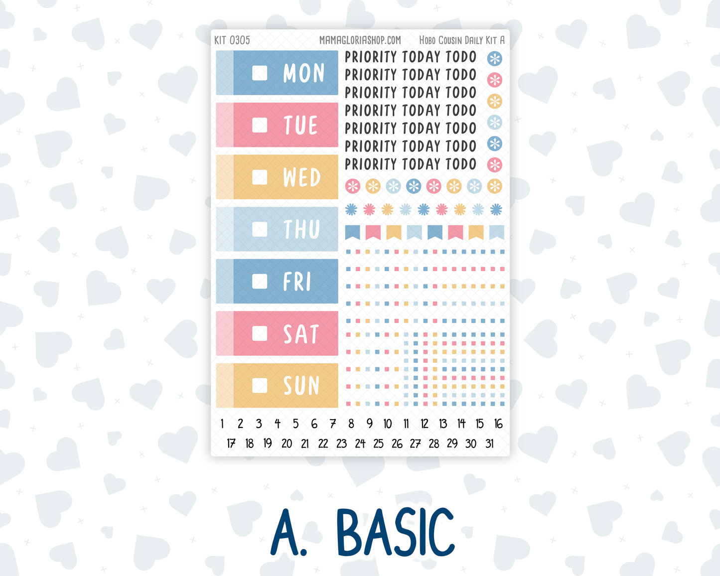 Kit 0305 - Hobonichi Cousin - Daily Kit - December - Sugarplum Parade