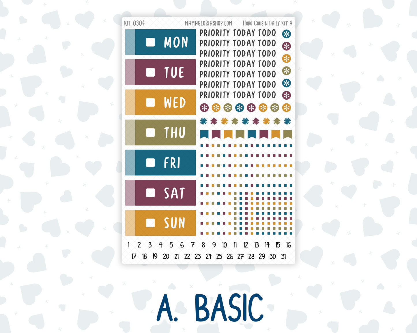 Kit 0304 - Hobonichi Cousin - Daily Kit - November - Autumn In Bloom