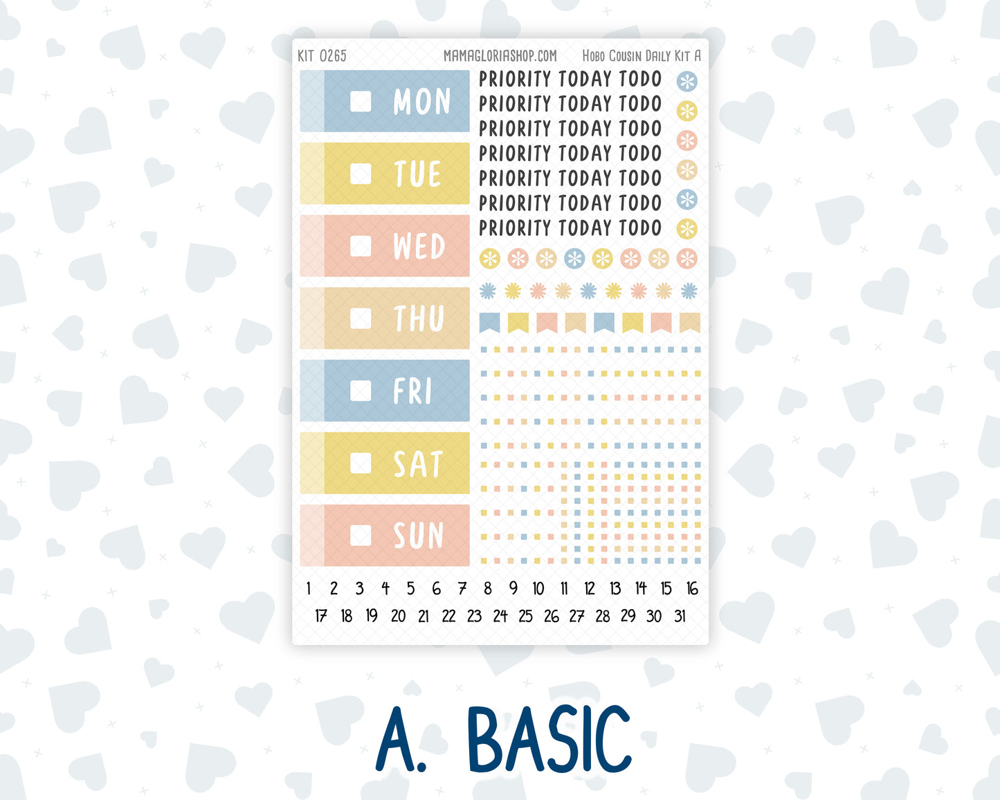 Kit 0265 - Hobonichi Cousin - Daily Kit - May - Honeybee Sky