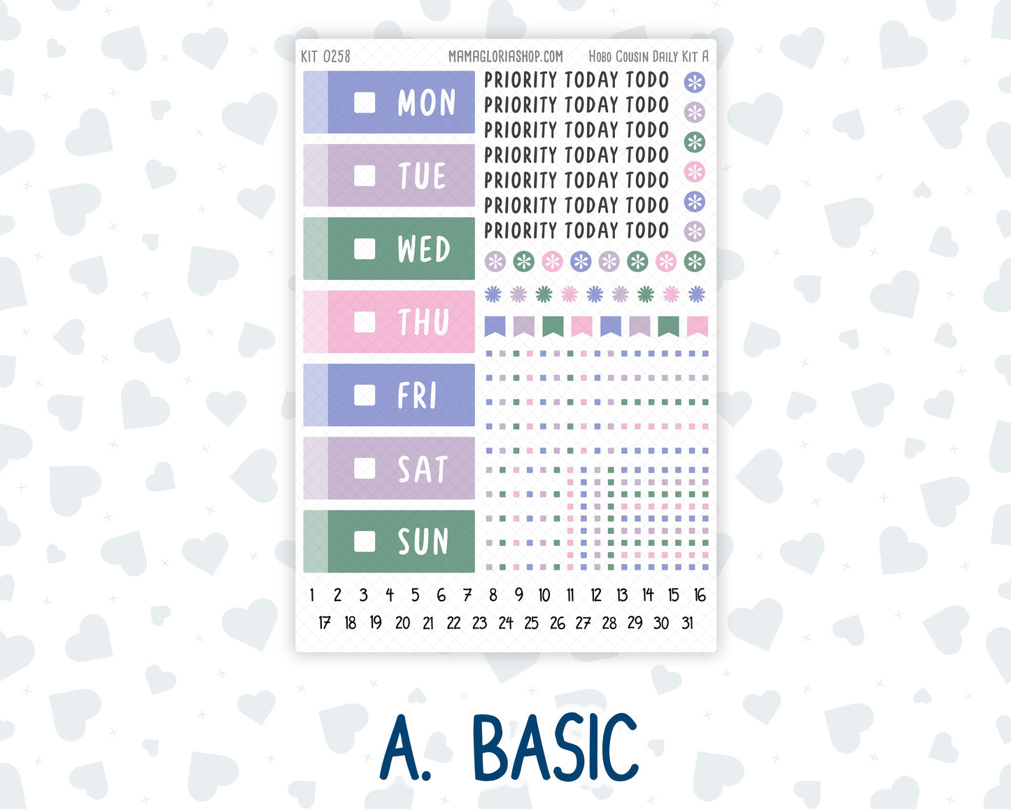 Kit 0258 - Hobonichi Cousin - Daily Kit - March - Plant Therapy
