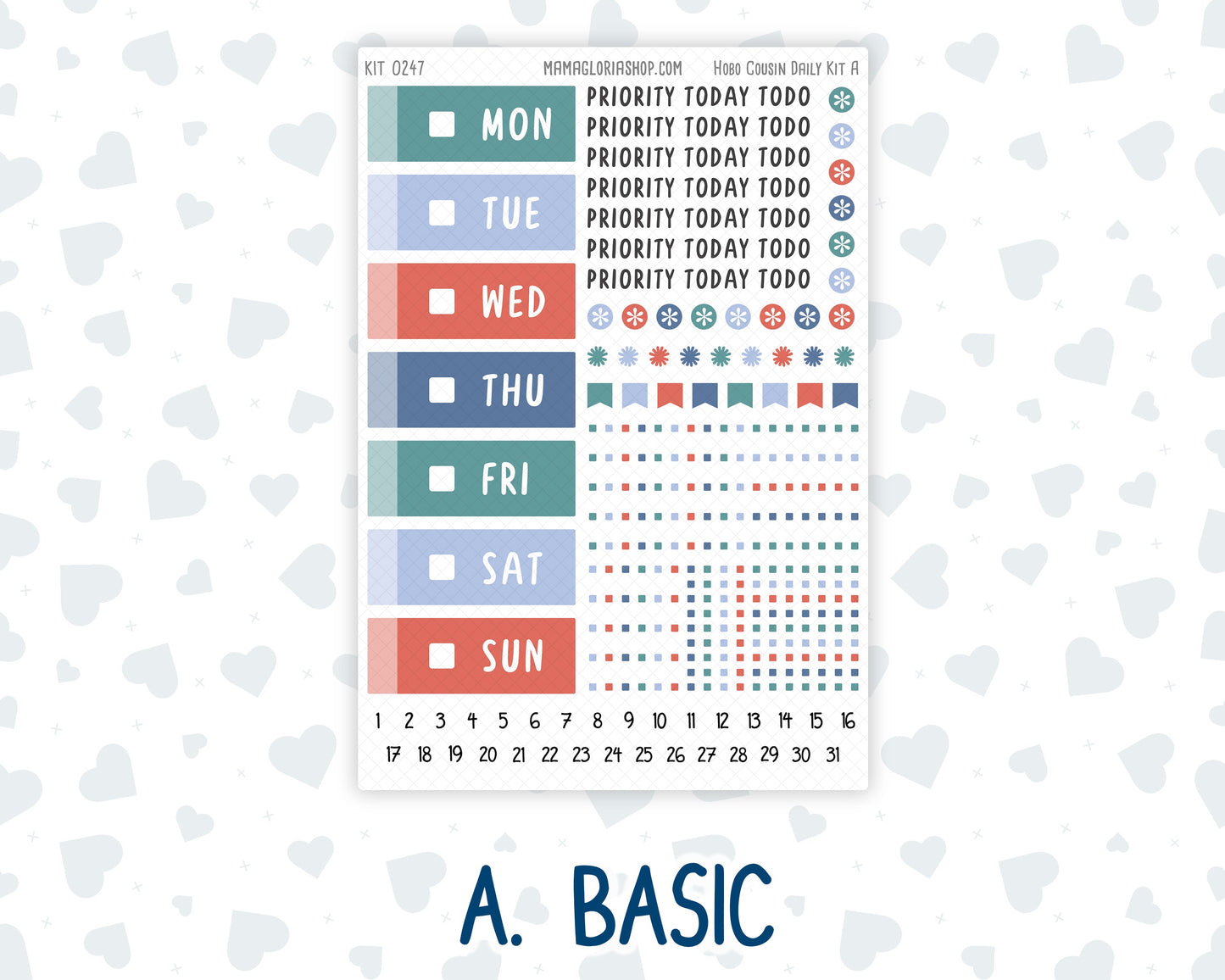 Kit 0247 - Hobonichi Cousin - Daily Kit - December - Snow Day Adventures