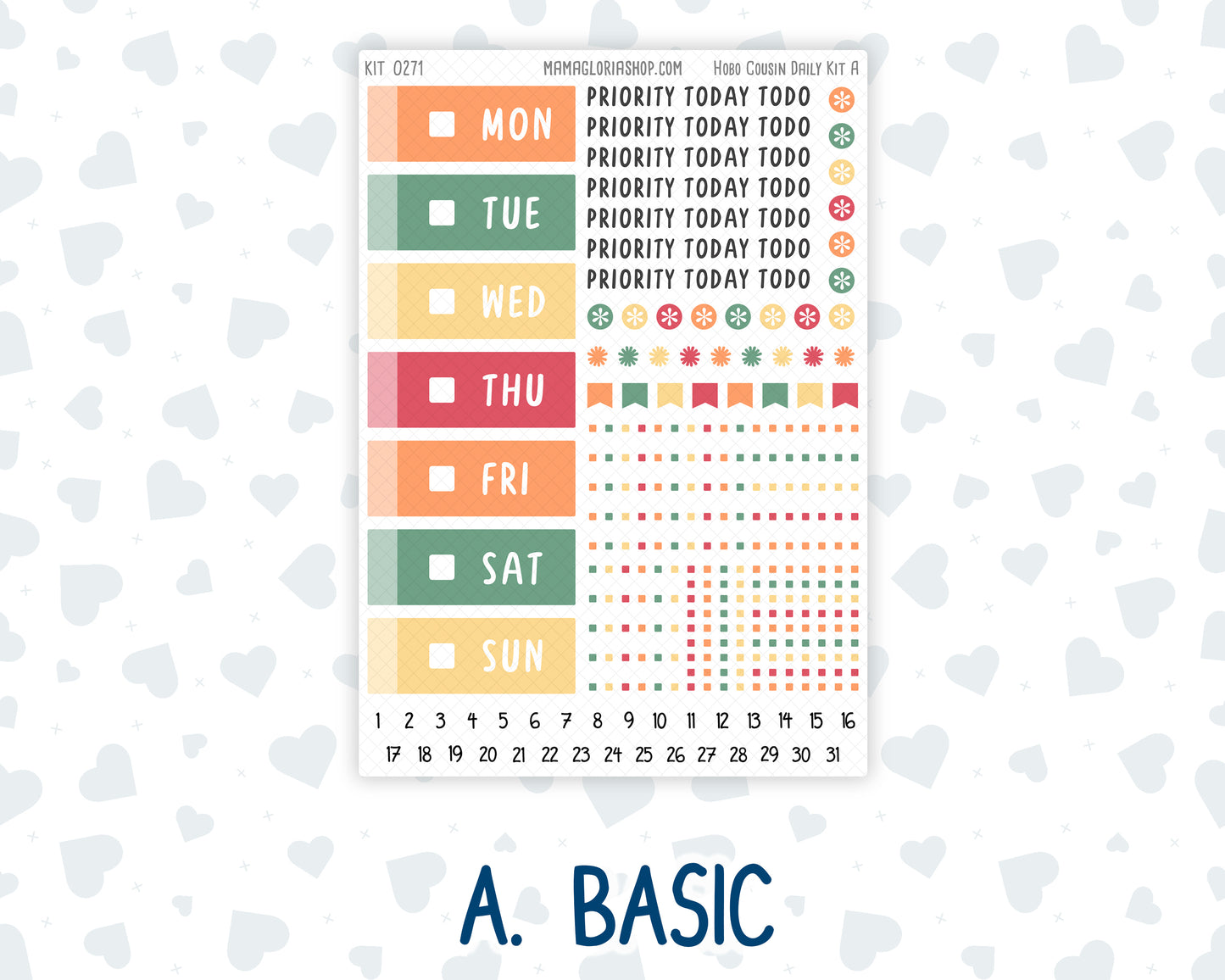 Kit 0271 - Hobonichi Cousin - Daily Kit - June - Strawberry Shore