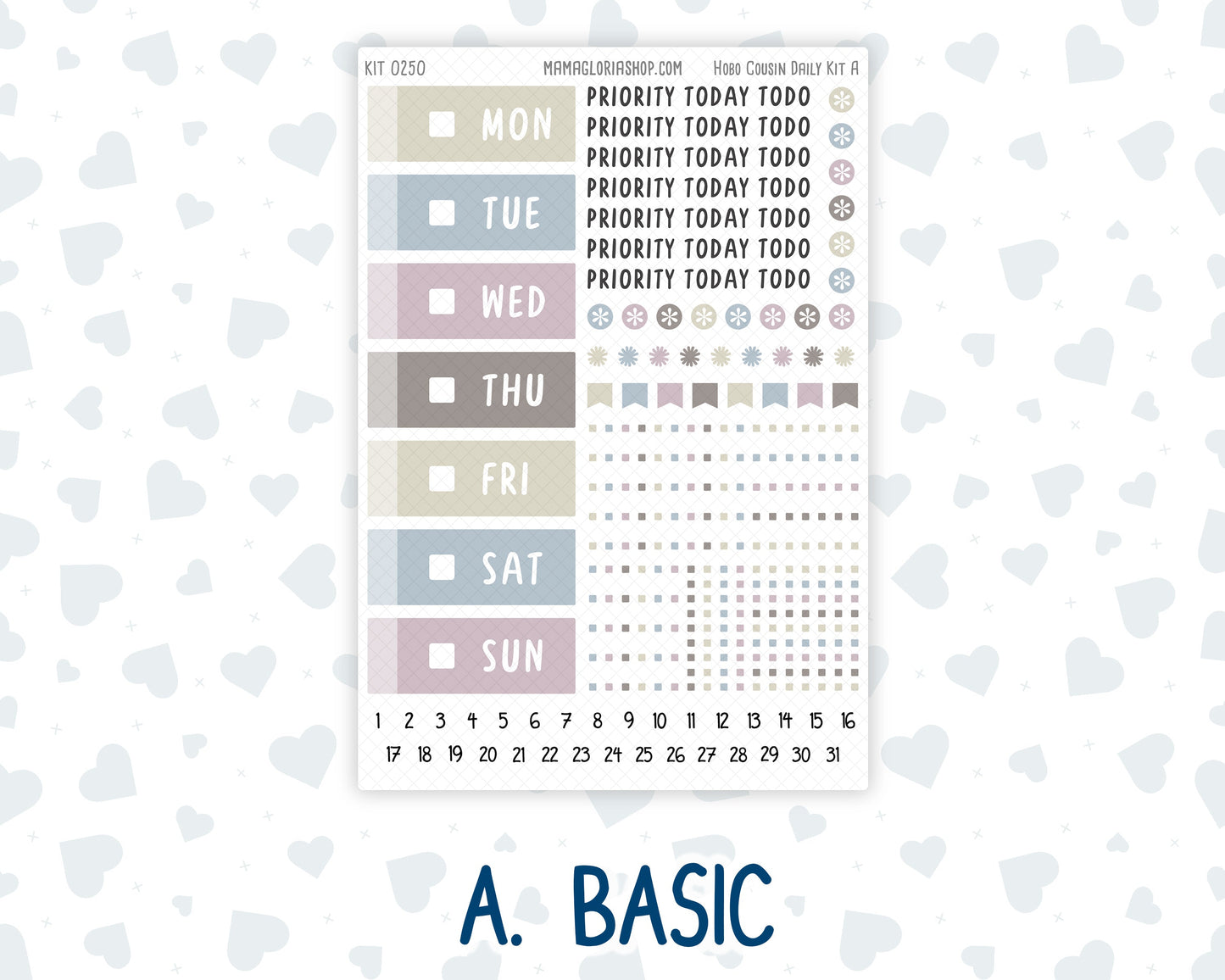 Kit 0250 - Hobonichi Cousin - Daily Kit - Quiet January