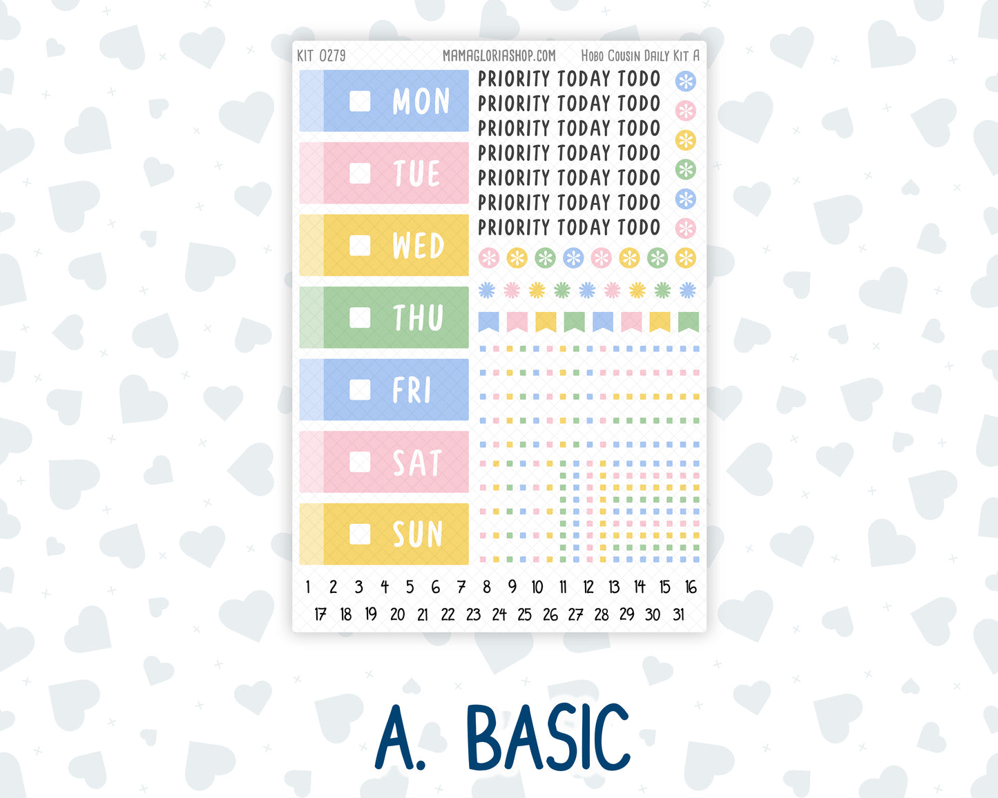 Kit 0279 - Hobonichi Cousin - Daily Kit - August - Not Ready For School