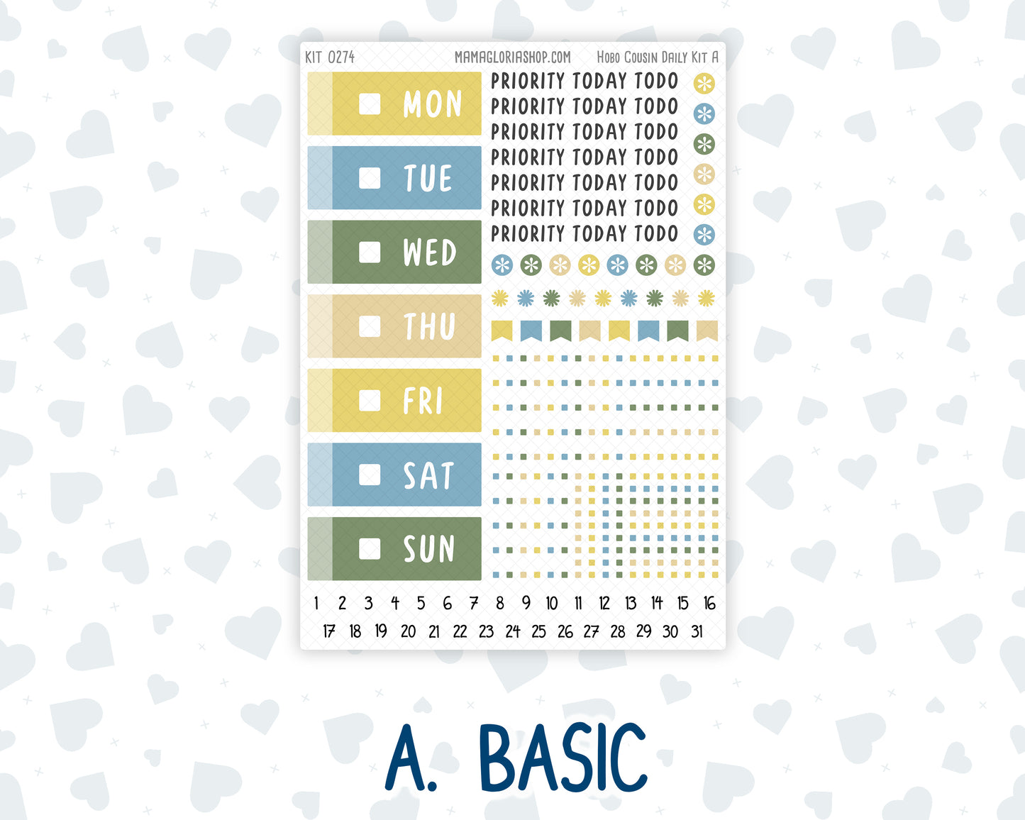 Kit 0274 - Hobonichi Cousin - Daily Kit - July - Sunny Lemon Shore