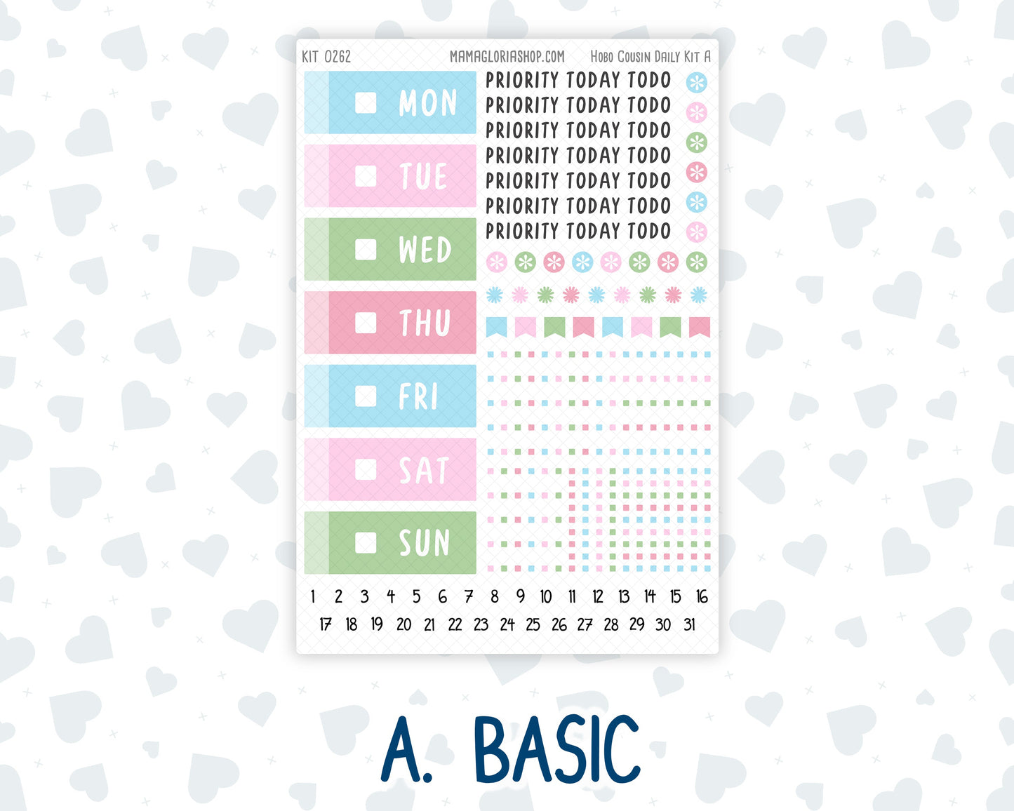 Kit 0262 - Hobonichi Cousin - Daily Kit - April - Spring Puffs