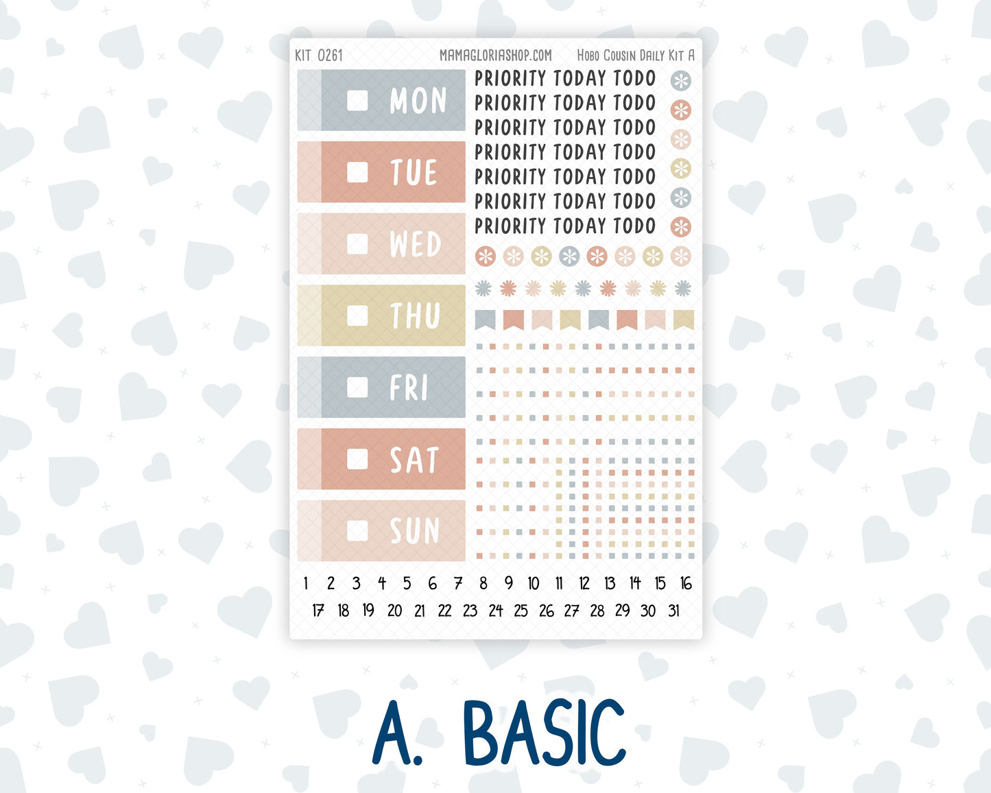 Kit 0261 - Hobonichi Cousin - Daily Kit - April - Llama Spring