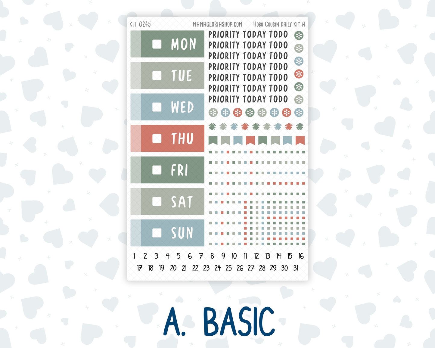 Kit 0245 - Hobonichi Cousin - Daily Kit - December - Vintage Christmas
